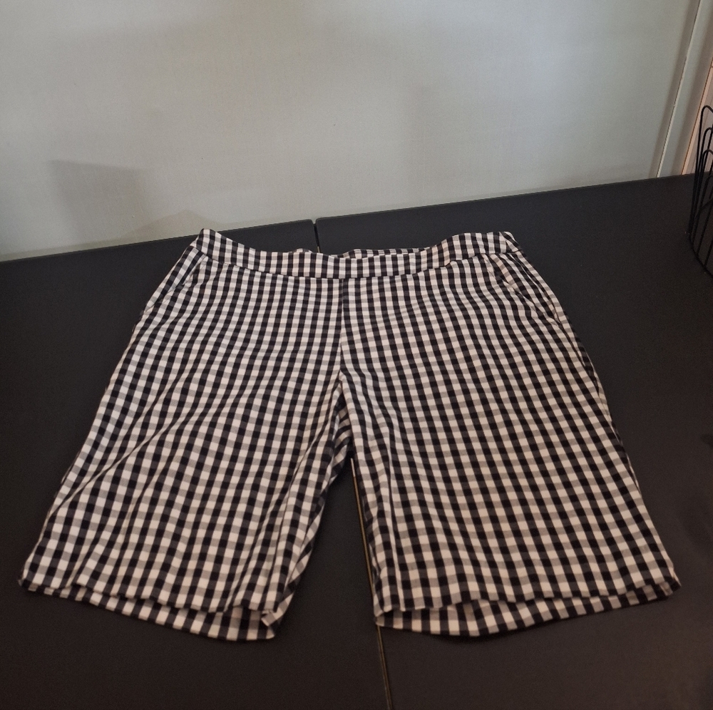 Black and White Checkered Women's Shorts